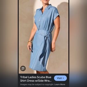 Tribal Blue Button-Down Dress